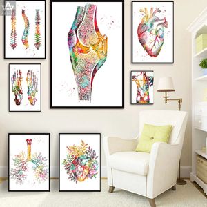 Anatomia umana Sistema muscolare Arte della parete della tela di canapa Pittura Poster e stampe Mappa del corpo Immagini Educazione Home Decor 240123