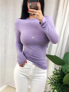 Women's T Shirts Summer Top Long Sleeve Korean Style Spring Fall Sexig skjorta Kvinnor 2024 Fashion Elasticity Woman Clothes Slim Tees Tops Femme