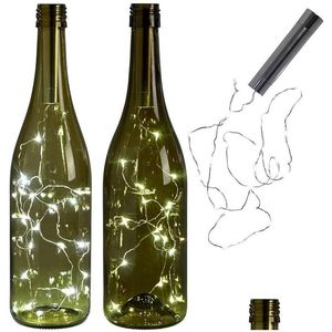 LED Strings Bateria Power Warm White Garrafa Luzes Cork Shape String para Bistro Wine Starry Bar Party Valentines Drop Delivery Light Dhbsu