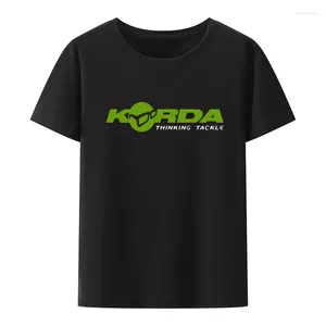 Erkekler Tişörtleri Korda İlham Veren Mahzı Erkekler Sıradan Serin Modal Kısa Kollu Balıkçılık Balıkları Sazan Boş Zaman Kampı Tshirt Tees