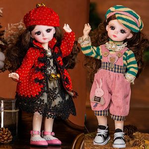 Zhaogogo 30 cm occhi azzurri bambola BJD 18 bambole BJD mobili snodabili fai da te giocattoli da principessa viso tondo capelli lunghi giocattolo regalo per ragazze 240129