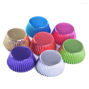 Baking Tools 100pc Cupcake Paper Cups Gold/silver/Red Foil Liner Holder Muffin Cup Cake Case Wrapper Aluminum Metal