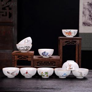 Tea Cups 40ml Chinese Set Teacup Handpainted Ceramic Cup Puer Oolong Customized Gifts Household Drinking Utensils