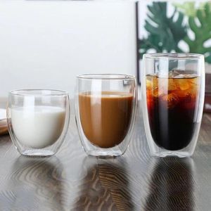 Weingläser 1 Stück hitzebeständige doppelwandige Glastasse Bier Espresso Kaffee Set handgemachte Tasse Tee Whisky Tassen Trinkgeschirr