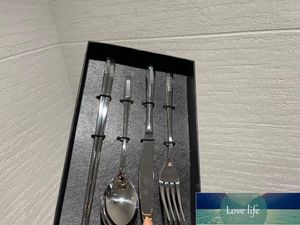 Simple Foreign Trade 306 Stainless Steel Tableware Western Food/Steak Knife Fork Spoon Chopsticks 4 Pieces Gift Set