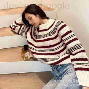 مصمم سترات للسيدات CE New Round Right Rainbow Stripe Pullover Wool Sweater Lisa Nanyou Penny Edition 68Y7