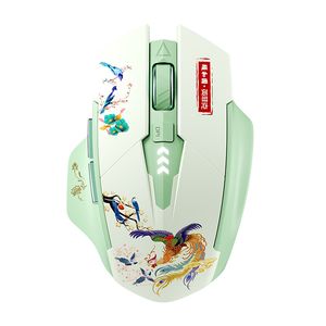 A10 Kinesisk stil laddningsbar Bluetooth -mus med tre lägen för gratis växling av Game Mouse Office Home Silent Wireless Mouse