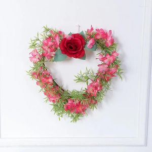 Decorative Flowers 1PC Home Spring Wedding Valentine's Day Birthday Party Decoration 27CM-47CM Artificial Rose Wreath