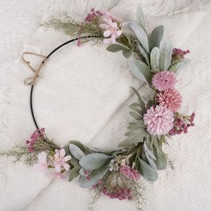 Dekorative Blumen 1pc Kranz Anhänger Künstliche Hängende Tür Für Hochzeit Krone Festival Stirnband Frauen Haar Zubehör Kopfbedeckungen