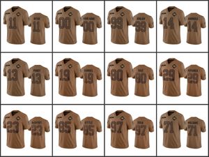 San Francisco''49ers''men 97 Nick Bosa 85 George Kittle 19 Deebo Samuel 11 Brandon Aiyuk Women Młodzież Custom Brown 2023 Salute to Service Limited Jersey