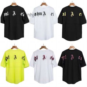 Męskie koszulki Summer Mens Palm Shirt Graffiti T-shirt Palms Angels City Designer Limited Inkjet Printing Angles TEES HY27Y8E9Y8E9