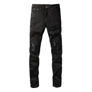 Mens Pants Mor Jeanshigh Street Hole Yıldız Yaması Erkek Yıldız Nakış Paneli Streç Slim Fit Pantolon Pants Y2 460