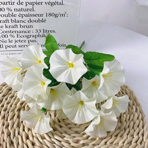 Flores decorativas artificial falso manhã glória simulação petúnia casamento casa decoração do jardim 35cm vermelho branco amarelo