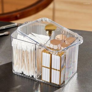 Storage Boxes Acrylic Cotton Swab Box Desktop Dust-Proof Makeup Removal Lipstick Cosmetics Organization Manager Transparent