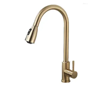 Torneiras de cozinha Nordic escovado ouro 304 aço inoxidável e pia fria purificador de água torneira luz luxo