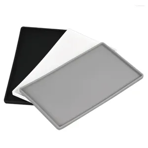 Tea Trays Silicone Non Slip Mat Plastic Flat Soft Tray 255mm Bottle Holder Square Anti-slip Twistable Bathroom Soap