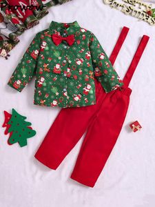 Set di abbigliamento Prowow 1-6Y Abiti natalizi per bambini per bambini Cravatta Camicie natalizie Tute rosse Abbigliamento per costumi per bambini