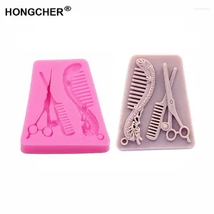 Baking Moulds Scissors Comb Fudge Cake Silicone Mould DIY Handmade Chocolate Pendant Mud Molds Kitchen Cooking Gadgets Mold