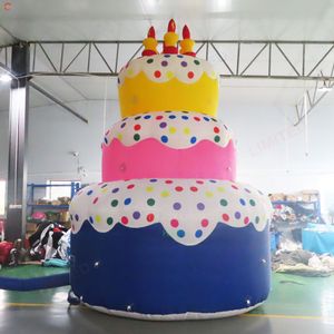 Entrega gratuita atividades ao ar livre gigante de publicidade bolo inflável para decorações de festas de aniversário