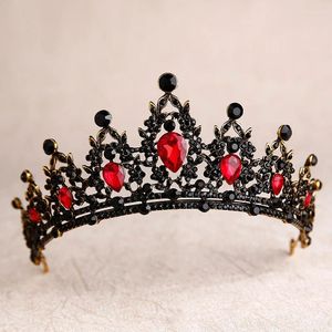 Klipsy do włosów barokowy czarny zielony zielony kryształowy serc Bridal Tiaras Crown Rhinestone Diodem Pageant