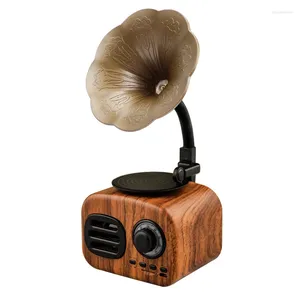 Dekorativa figurer Retro Bluetooth Trådlös högtalare 3D Stereo Surround Subwoofer Music Box Vintage Gramophone Rotary Record Player