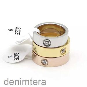 with Box 4mm 5.5mm Titanium Steel Silver Gold Love Rings Bague for Mens and Women Wedding Couple Engagement Lovers Gift Jewelry Size 5-11 E4IT