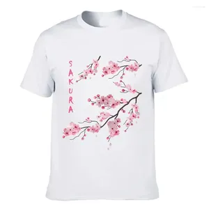 Męskie koszule japońska sakura wiśniowa koszula dla mężczyzn/kobiet bawełniany top T-shirts z krótkim rękawem.