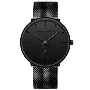 new simple design waterproof stainless steel mesh ultra-thin dial men's watch top quartz relogio masculino304i