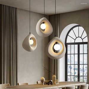 Pendant Lamps Nordic Dining Room Led Lights Wabi Sabi Hanging Lamp Bedroom Minimalism Suspend Home Decor Indoor Lighting