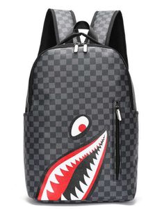 Mochila estilo moda legal tubarão marca masculina mochila banda tendência versão coreana casual grande capacidade mochila estudante