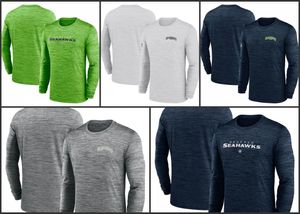 Мужская футболка Seattle''Seahawks''Heather Grey Sideline Team Velocity Performance с длинными рукавами