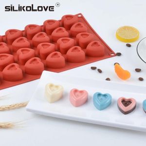 Baking Moulds SILIKOLOVE Love Heart Shape 24 Cavity Chocolate Mold Silicone For Cake Decorating Eco-Friendly