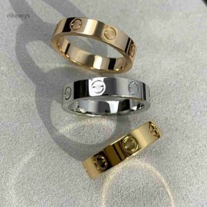 As Original Designer Engrave 6mm Diamond Love Ring 18k Gold Silver Rose 750 Stainless Steel Rings Women Men Lovers Wedding Jewelry Gift Big Usa Size 6 7 8 9 10 11 12 TWV8