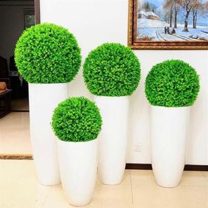 25 30 35cm Artificial Plant grass Ball Topiary Green Simulation Ball Mall Indoor Outdoor Wedding fall decors for home supplies Y20251D