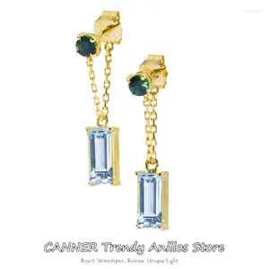 Dangle Earrings CANNER 925 Sterling Silver Charms Trend Long Tassel Thread Chain Zircon Pendants Drop For Women Hanging Earings Jewelry