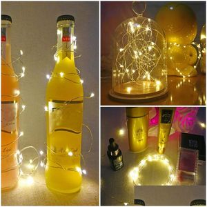LED -strängar Starry Fairy Lights Copper Wire Mini Light 3 -hastighetslägen Twinkle Firefly Lamp Party Christmas Table Bottle Flower Decor Dhmoe