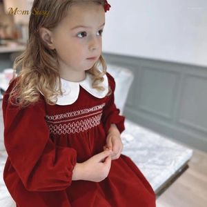 Vestidos da menina nascido bebê princesa natal algodão bordado vestido macacão infantil da criança criança vestido de festa roupas de natal 0-7y