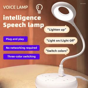 Night Lights Intelligent Voice USB Direct-plug Portable Lamp Dormitory Bedside Eye Protection Students Can Learn To Read Light