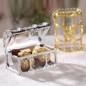 Baú de tesouro caixas de doces presente de chocolate caso decorativo festa de casamento favor suprimentos presentes envoltório plástico Decoration-240Y