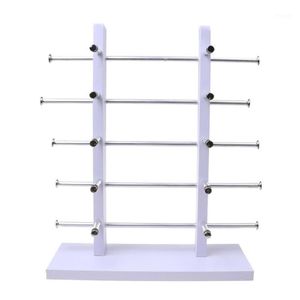 5-Layer Sunglasses Eyeglasses Display Wooden Frame Rack Stand Holder Organizer Earing Jewelry Packaging -White283E