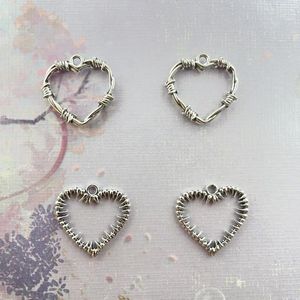 Charms 20 Stück Dornen Herz Brombeere 24 x 24 mm Antik Silber Farbe Anhänger DIY Handwerk machen Erkenntnisse handgefertigten tibetischen Schmuck