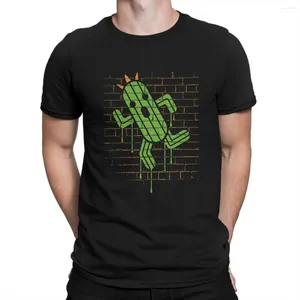 Herr t -tröjor kaktuar graffiti tshirt för manlig final fantasy xiv spel klädstil polyester skjorta homme