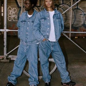 Corteizs bestickte Jeans für Herren und Damen, Original-Night-Style, Street-Hip-Hop, lockere, lässige Herren-Hosenmarke