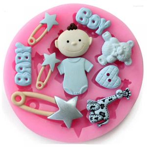 Moldes de cozimento Pin Baby Girl Molde de Silicone Sabão Fondant Moldes Açúcar Artesanato Ferramentas Bolo de Chocolate Para Confeitaria