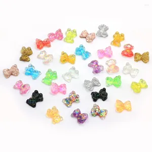 Kwiaty dekoracyjne 50/100pcs Przezroczysty 3D Flatback Cute Bear Decoration