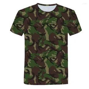 Homens Camisetas Verão Moda e Mulheres Crianças T-shirt Camuflagem 3D Impresso Militar Fan Uniforme Casual Esportes Respirável Top Fino