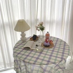 Table Cloth Home Bedroom Rectangular Tablecloth Mat Sofa Slipcover Student Dormitory Cotton Linen Plaid Desk