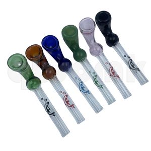 Mini tubi di vetro inclinati con logo Dolphin Tubo manuale con bruciatore a olio Pyrex da 5 pollici per fumare Disponibile