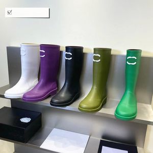 Cunha para Mulher Designer Botas de Chuva Joelho Moon Boot Borracha Sola Grossa Botas Longas Vestido Duplo Sapato Casual Rainboots Luxo Homem Negro Sapatilhas Plataforma Sapatos DHgate