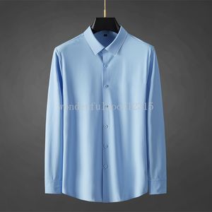新しい夏の春のメンズシャツ高級長袖ソリッドカラーカジュアルメンズドレスシャツファッションスリムフィットシンマンシャツ3xl